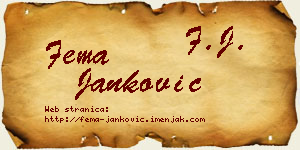 Fema Janković vizit kartica